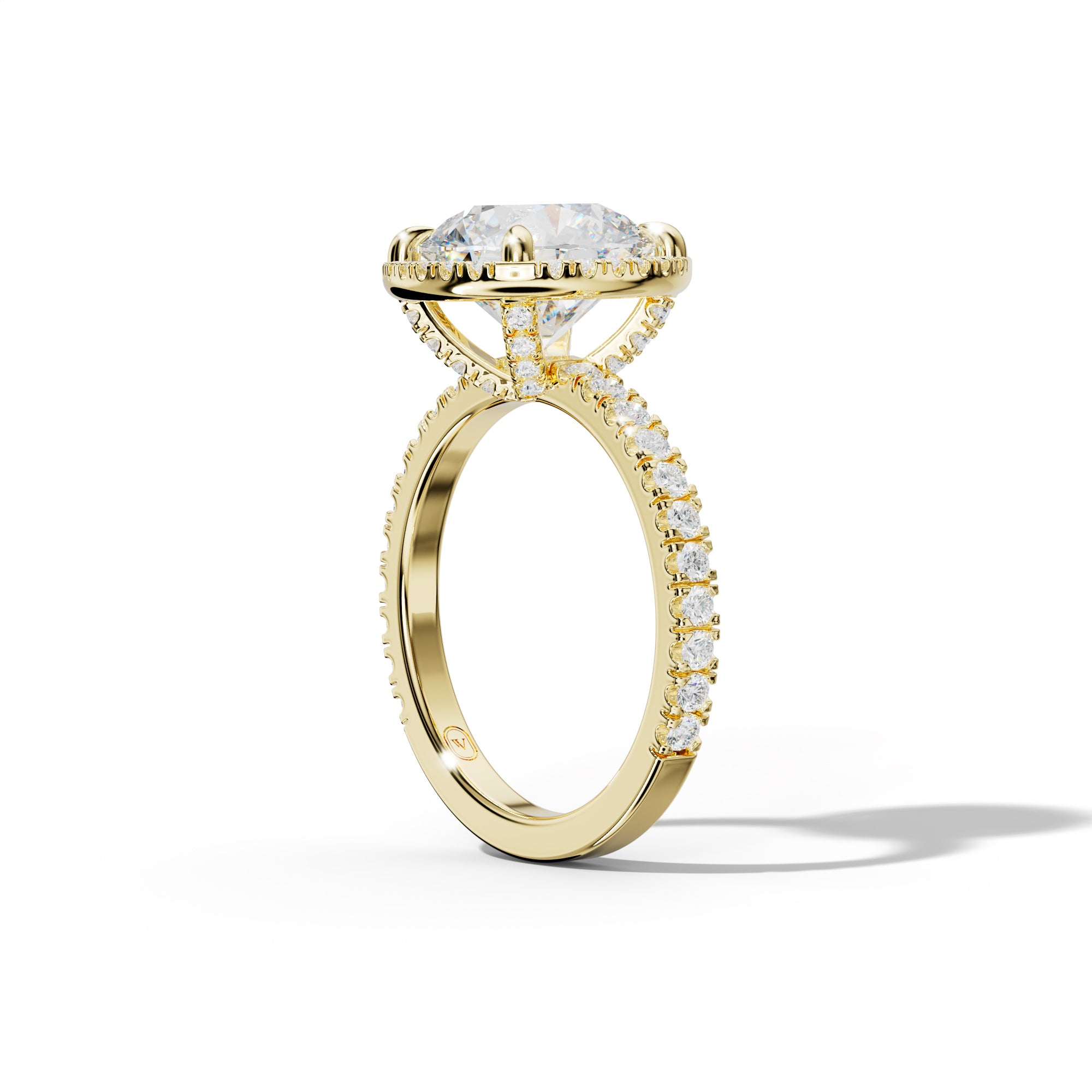 Violet Round Diamond  Engagement Ring